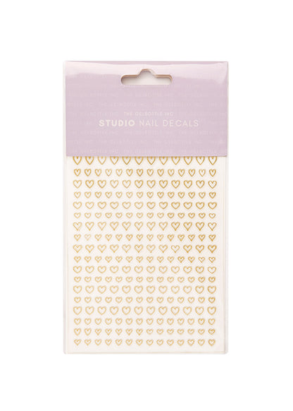 The GelBottle Studio Nail Decals Gold Heart Outlines