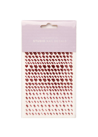 The GelBottle Studio Nail Decals Red Heart and Twinkle