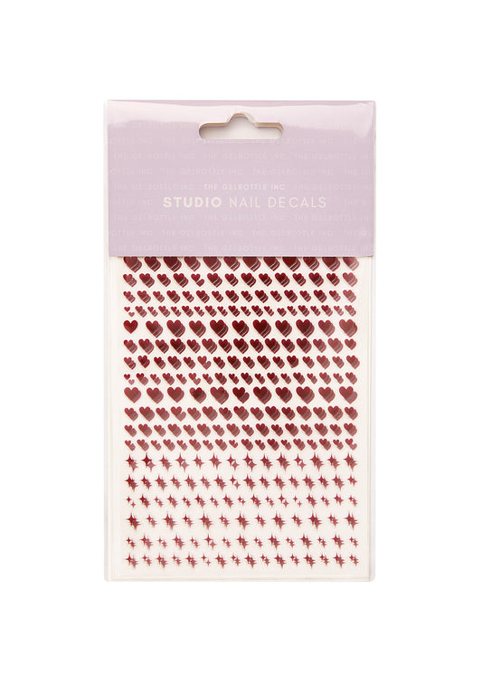 The GelBottle Studio Nail Decals Red Heart and Twinkle