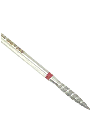 Shape It Up High Performance Groove Diamond Frees Bit Lange Flame Fijn Rood (Manicure Pedicure)