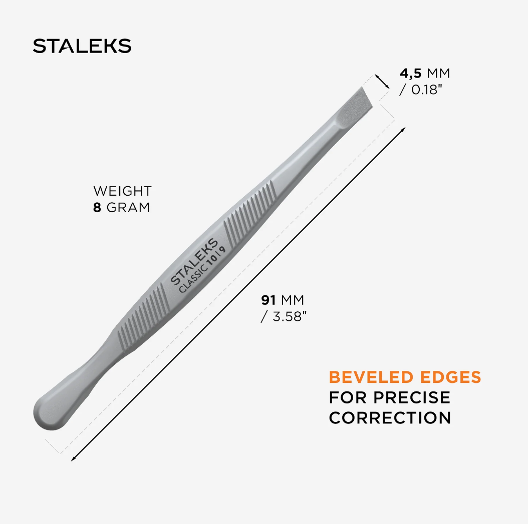 Staleks Eyebrow Tweezers Classic 10 Type 9 Breed Schuin (TC-10/9)