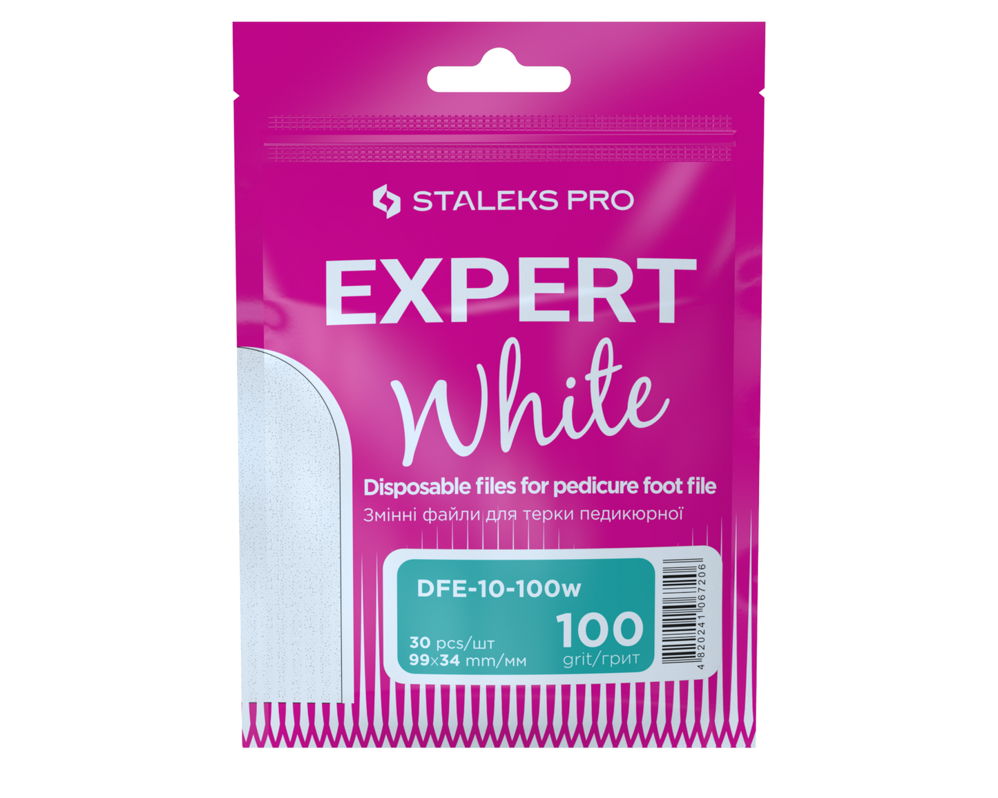 Staleks Pro Expert 10 Refill Pads Pedicure Foot File White 30 Pcs (DFE-10 series)