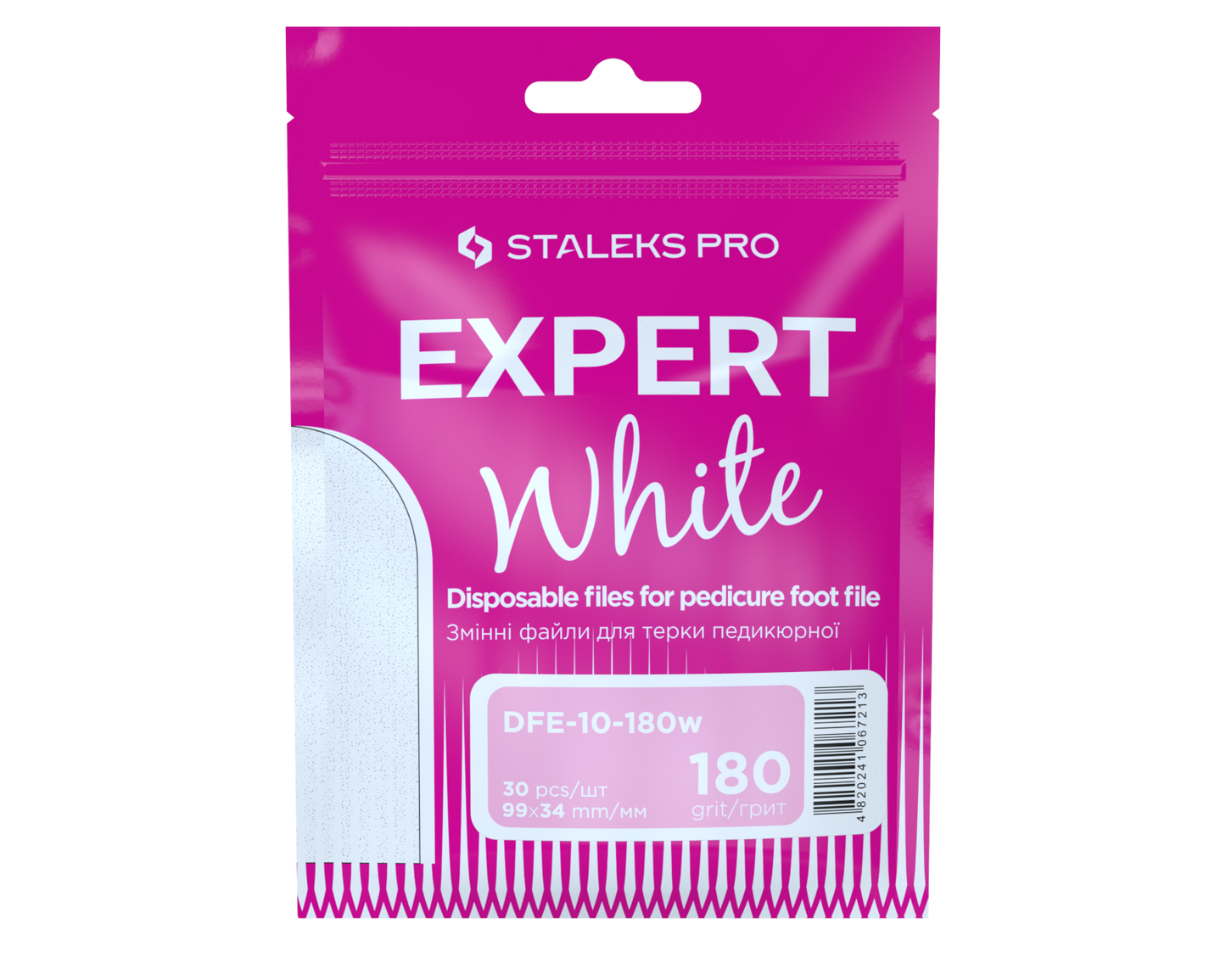 Staleks Pro Expert 10 Refill Pads Pedicure Foot File White 30 Pcs (DFE-10 series)