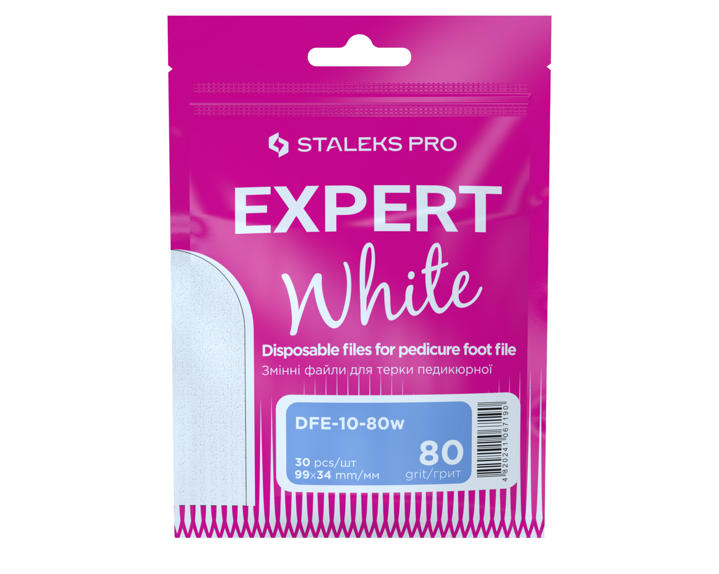 Staleks Pro Expert 10 Refill Pads Pedicure Foot File White 30 Pcs (DFE-10 series)