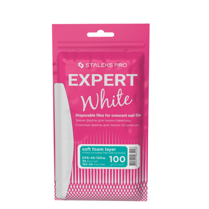 Staleks Pro Expert 40 Witte Vervangbare Vijlen Halve Maan Met Foam Wit 30 Stuks (DFE-40-serie)