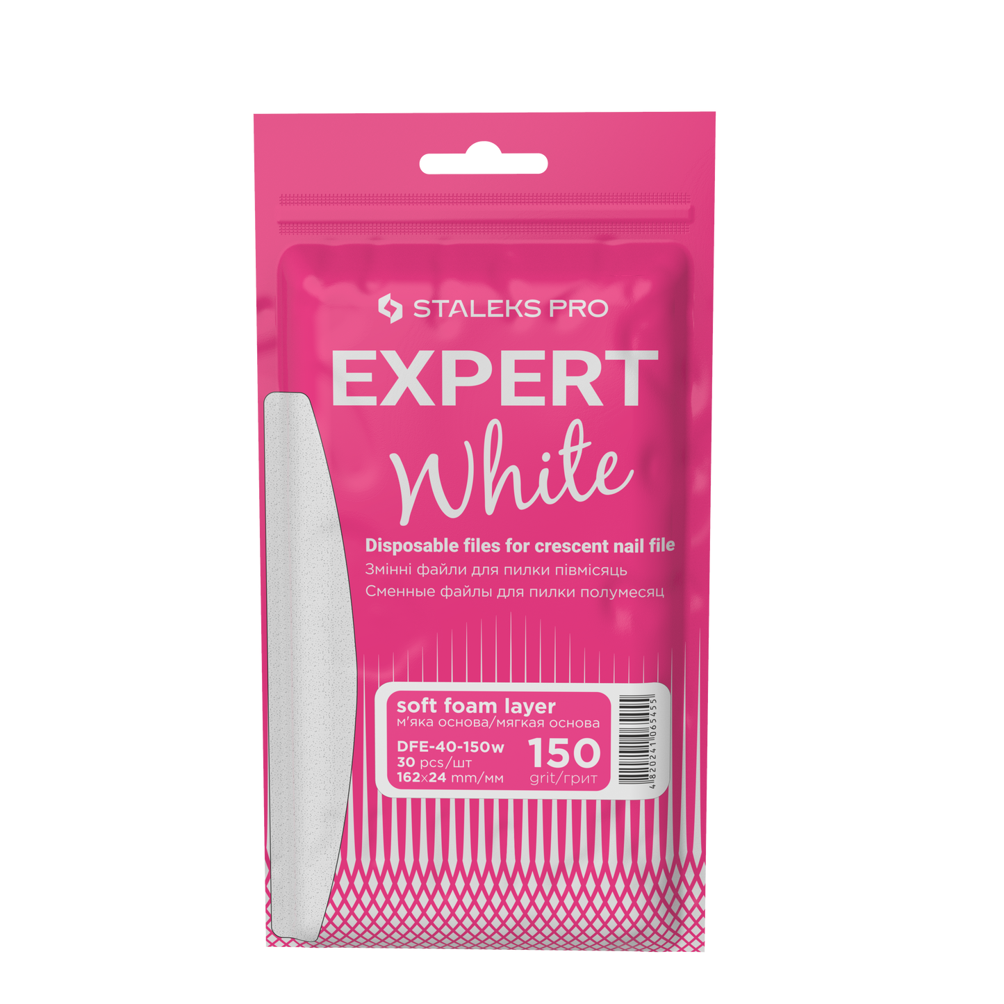 Staleks Pro Expert 40 Witte Vervangbare Vijlen Halve Maan Met Foam Wit 30 Stuks (DFE-40-serie)