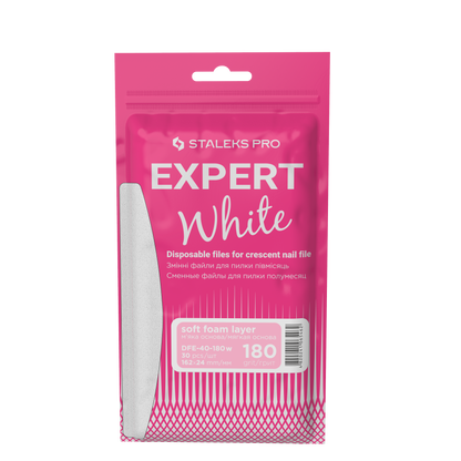 Staleks Pro Expert 40 Witte Vervangbare Vijlen Halve Maan Met Foam Wit 30 Stuks (DFE-40-serie)
