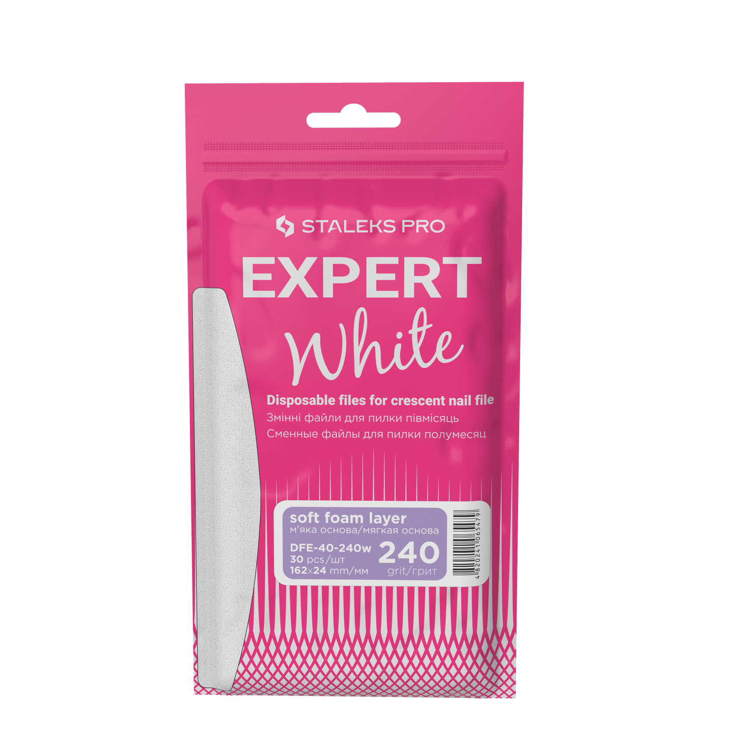 Staleks Pro Expert 40 Witte Vervangbare Vijlen Halve Maan Met Foam Wit 30 Stuks (DFE-40-serie)