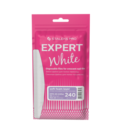 Staleks Pro Expert 40 Witte Vervangbare Vijlen Halve Maan Met Foam Wit 30 Stuks (DFE-40-serie)
