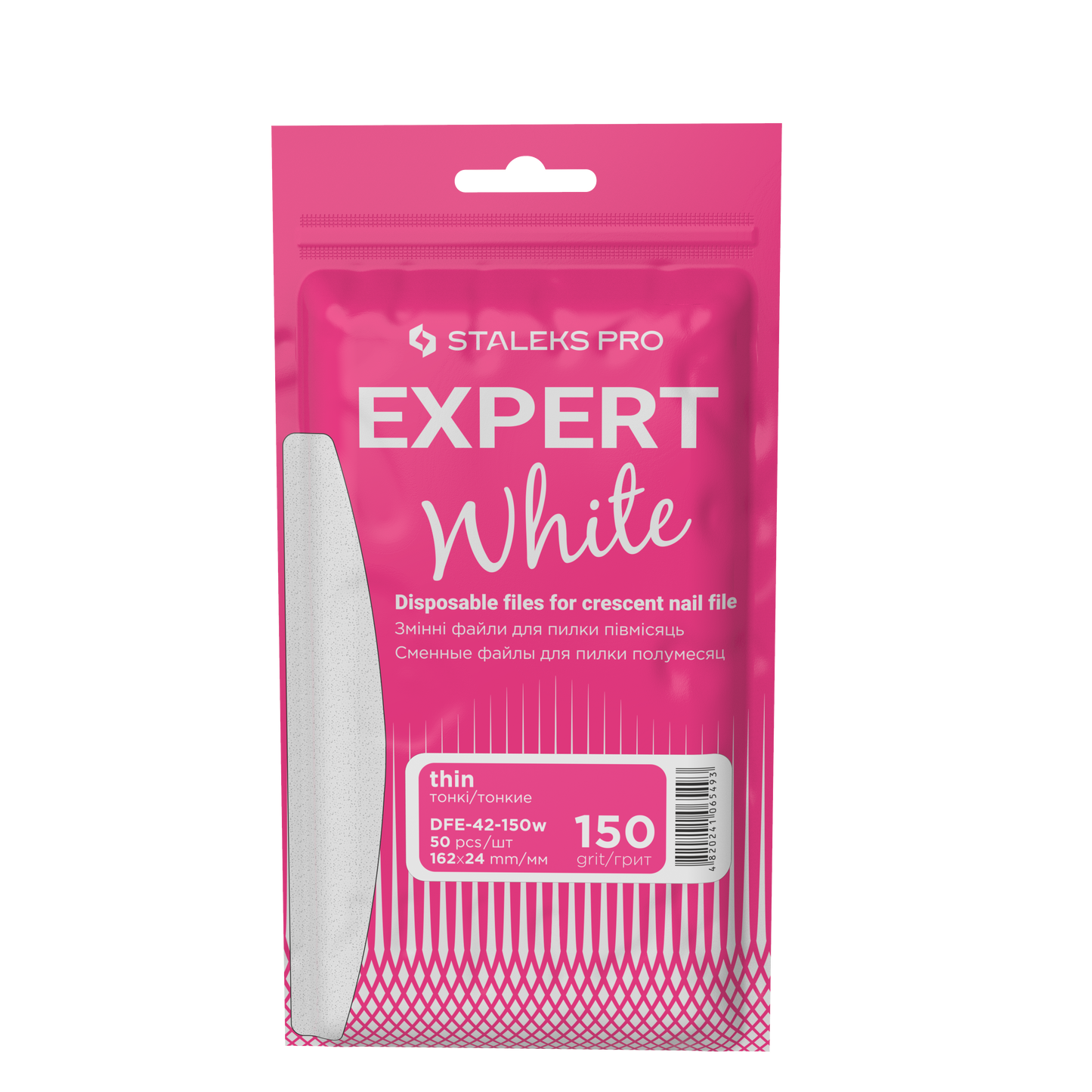 Staleks Pro Expert 42 Weiße Ersatzfeilen Halbmond Körnung 100 50 Stück (DFE-42-100W)
