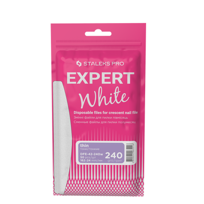 Staleks Pro Expert 42 Weiße Ersatzfeilen Halbmond Körnung 100 50 Stück (DFE-42-100W)