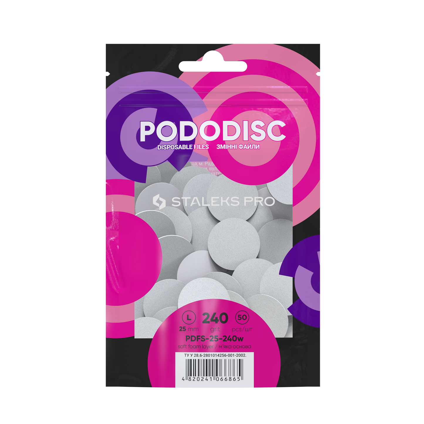 Staleks Soft Base Refill Pads For Pododisc L White (50 pc) (PDFS-25 Series)