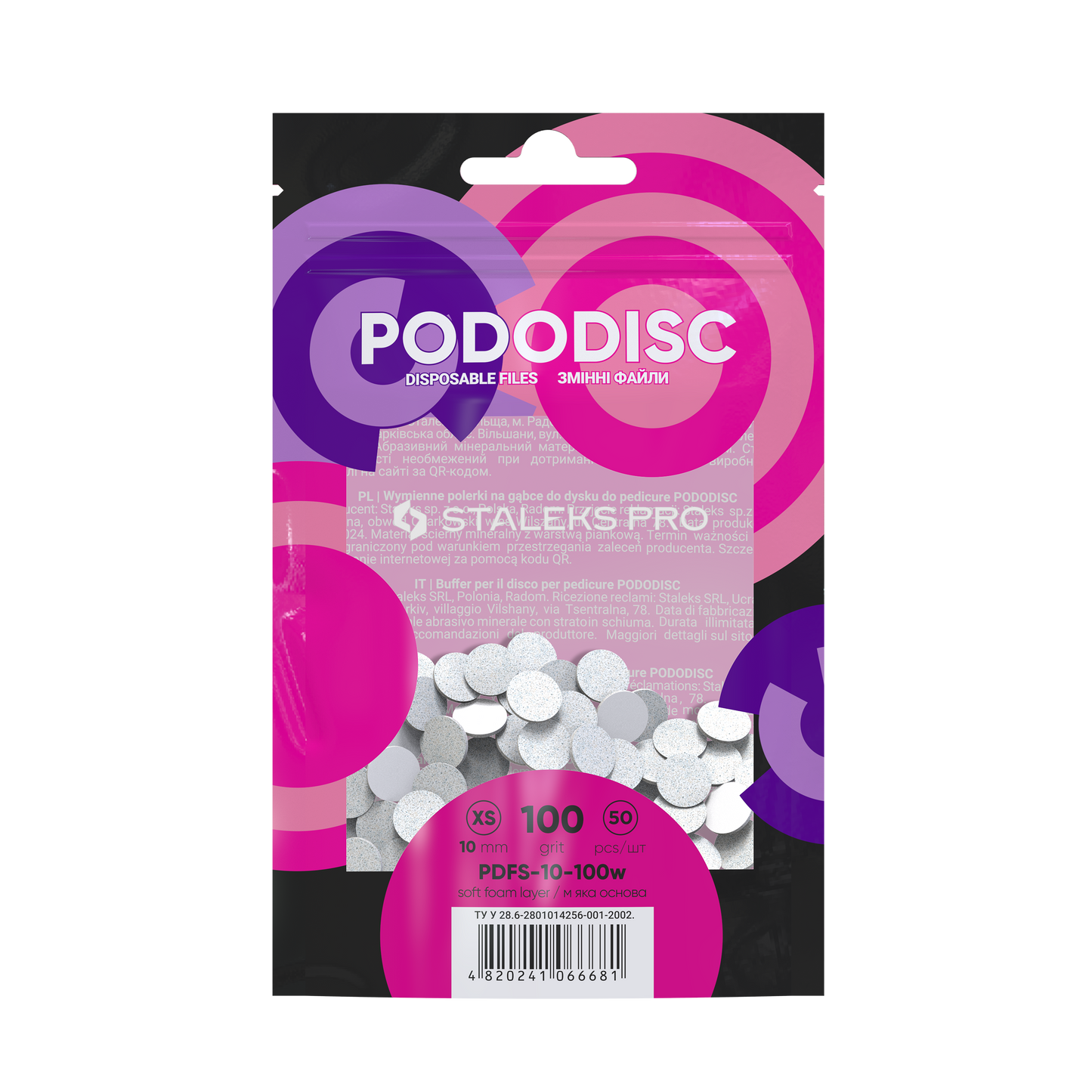 Staleks Soft Base Refill Pads For Pododisc XS White (50 pc) (PDFS-10-serie)