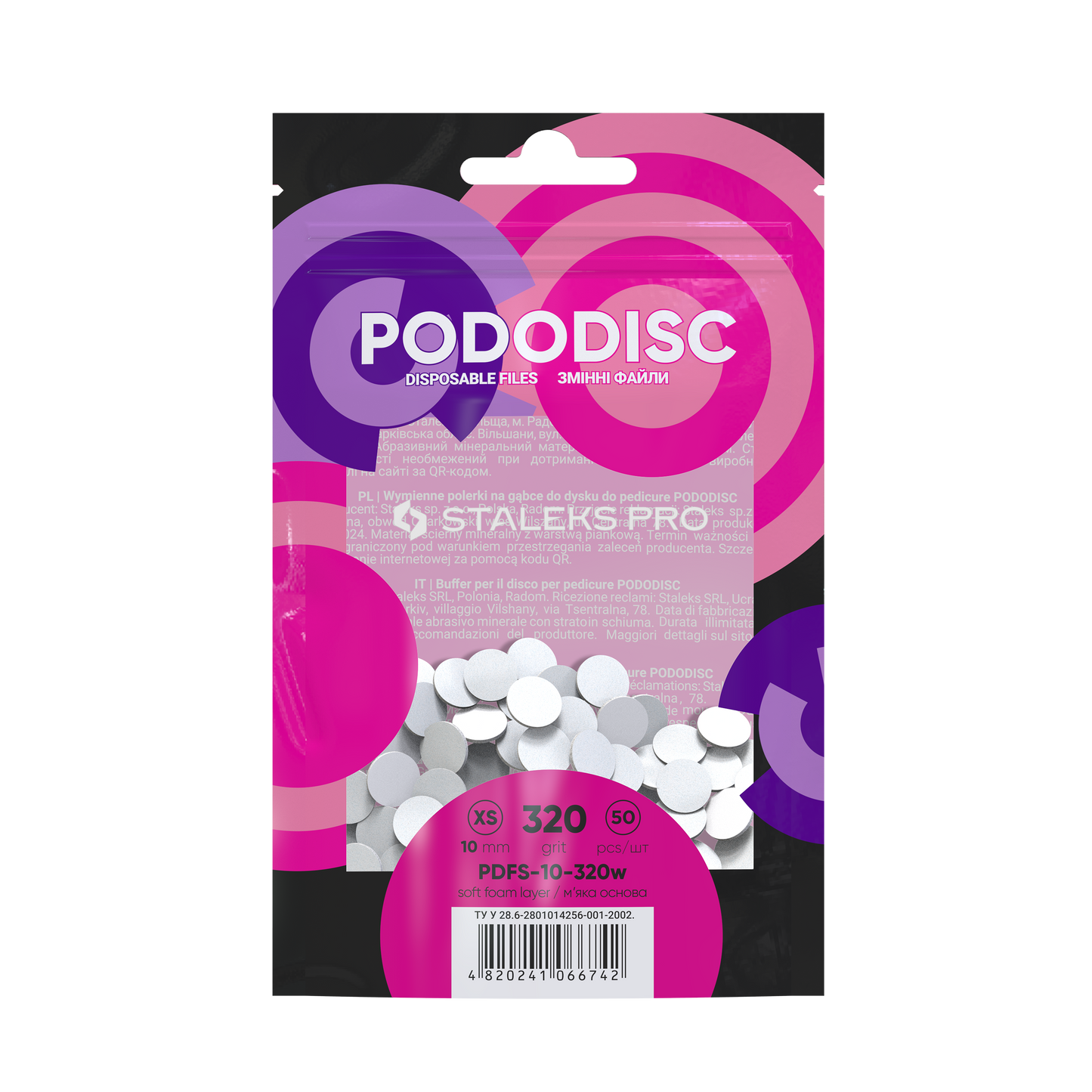 Staleks Soft Base Refill Pads For Pododisc XS White (50 pc) (PDFS-10-serie)